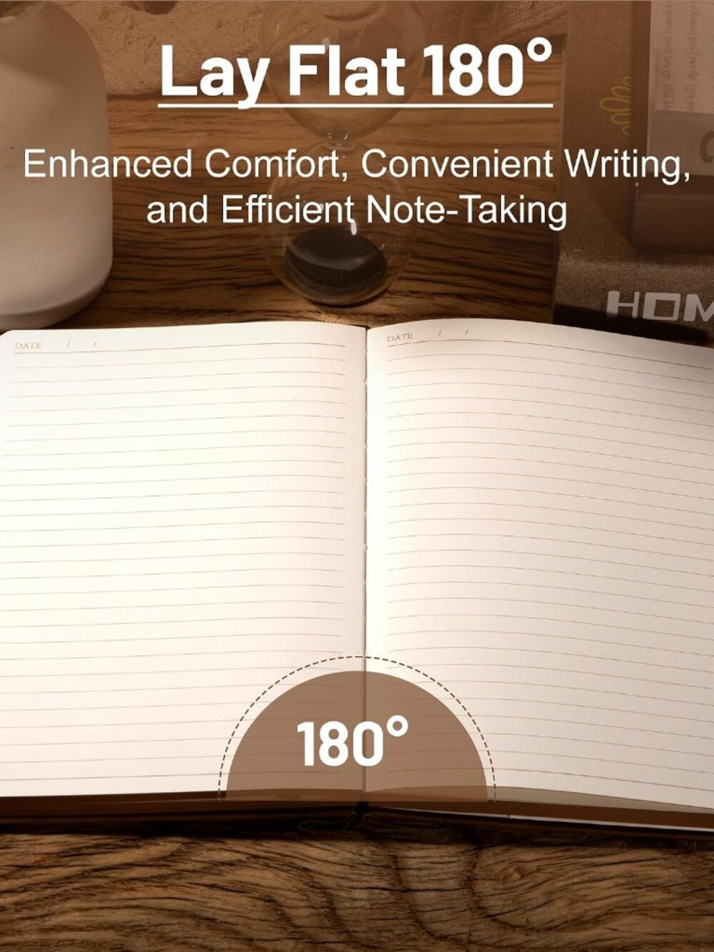 Compass Leather Journal for Men Women, A5 Lined Notebook Writing Gift - Picture 5 of 7
